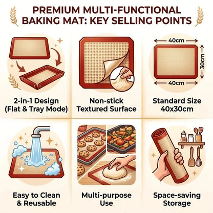 Reusable Non-Stick Baking & Roasting Mat (2 Pcs)