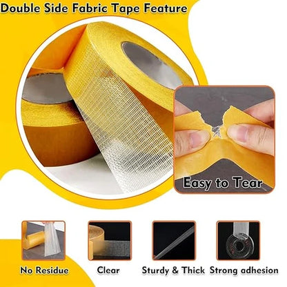 Solvewise ™D ouble Sided Fabric Tape 40mmx10m.